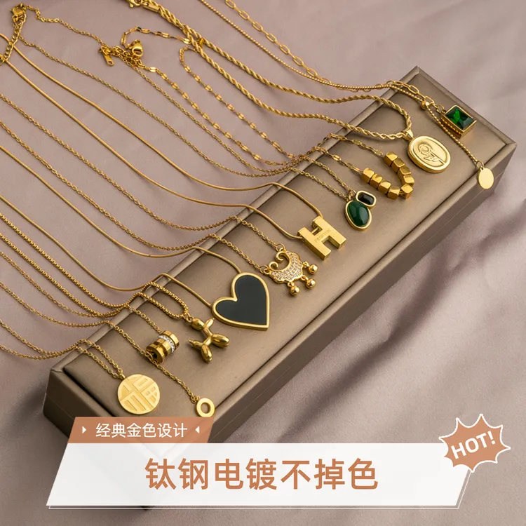 铜合金亚克力项链 不掉色项链女款轻奢小众设计简约锁骨链配饰品