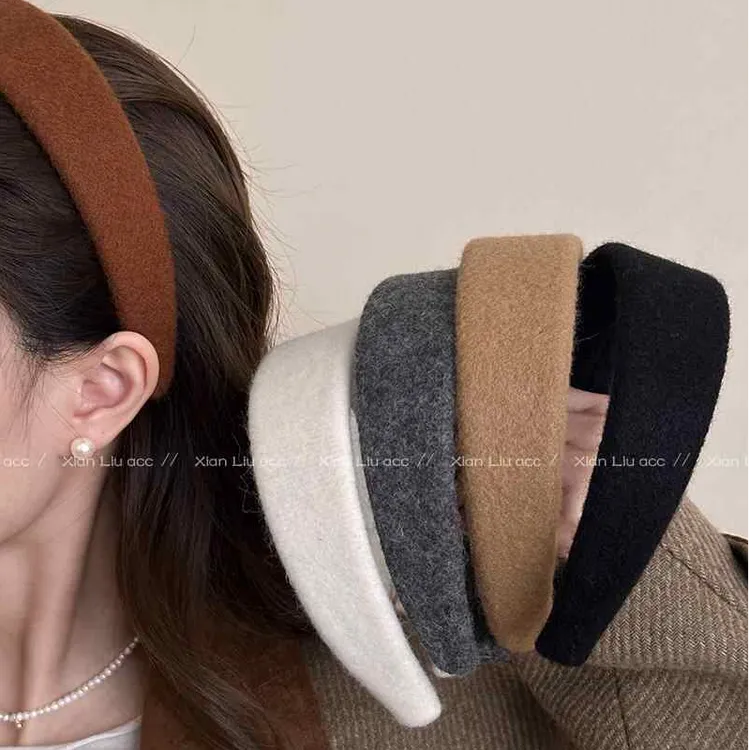 毛绒宽边发箍女2025新款压发洗脸发卡高级感时尚洋气宽边头箍发饰