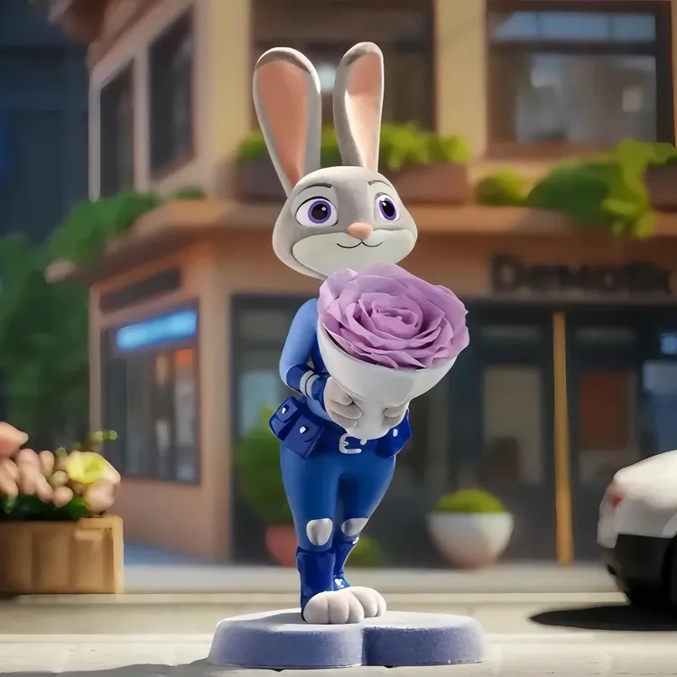 疯狂动物城手办周边兔朱迪尼克狐尼克桌面摆件生日礼物