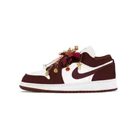 定制球鞋Jordan/乔丹AirJordan1龙凤呈祥婚鞋低帮耐克婚鞋女款aj