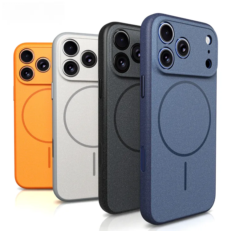 适用iPhone17Pro手机壳高端磨砂磁吸岩砂苹果17promax全包保护套