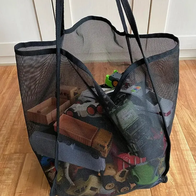 沙滩玩具收纳包网纱轻便收纳包大容量百搭购物袋沙滩包网眼包