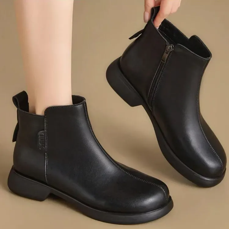 【品牌力荐】秋冬时尚英伦风舒适高级百搭软底软面短靴1068