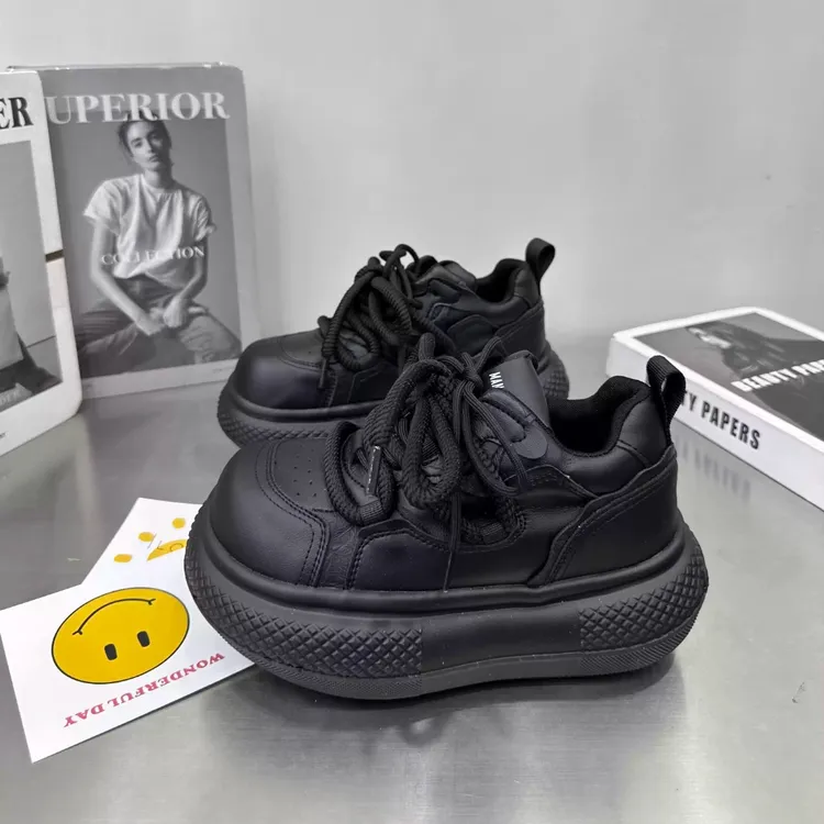 2025新款棉鞋轮胎厚底胖丁大头加绒面包鞋百搭增高女鞋休闲小白鞋