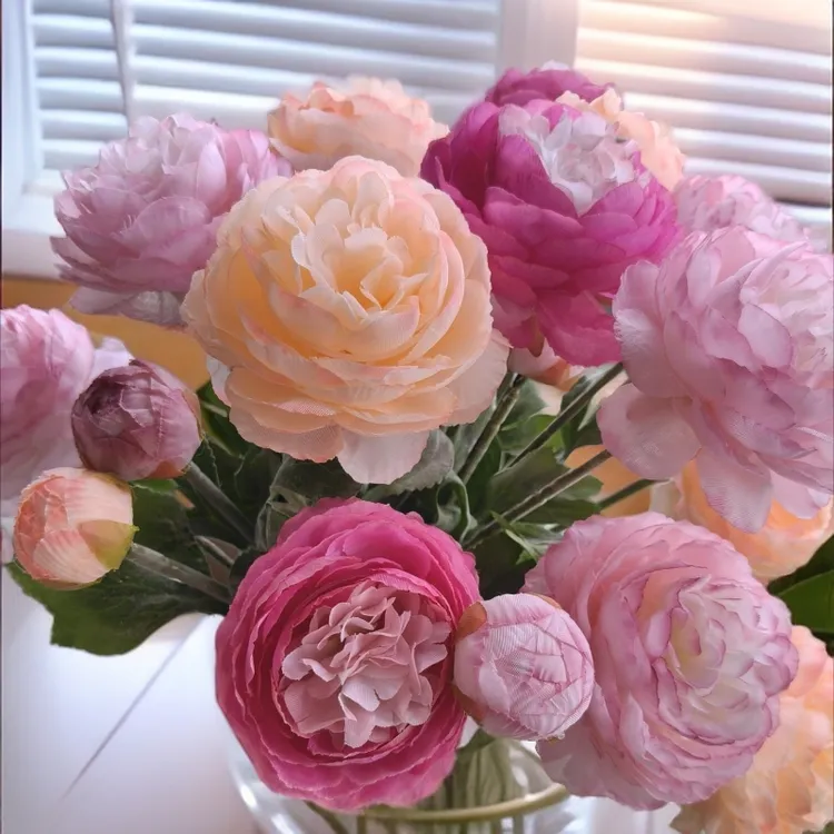 ins风植绒露莲仿真洋牡丹花束客厅餐桌家居装饰花艺摆件