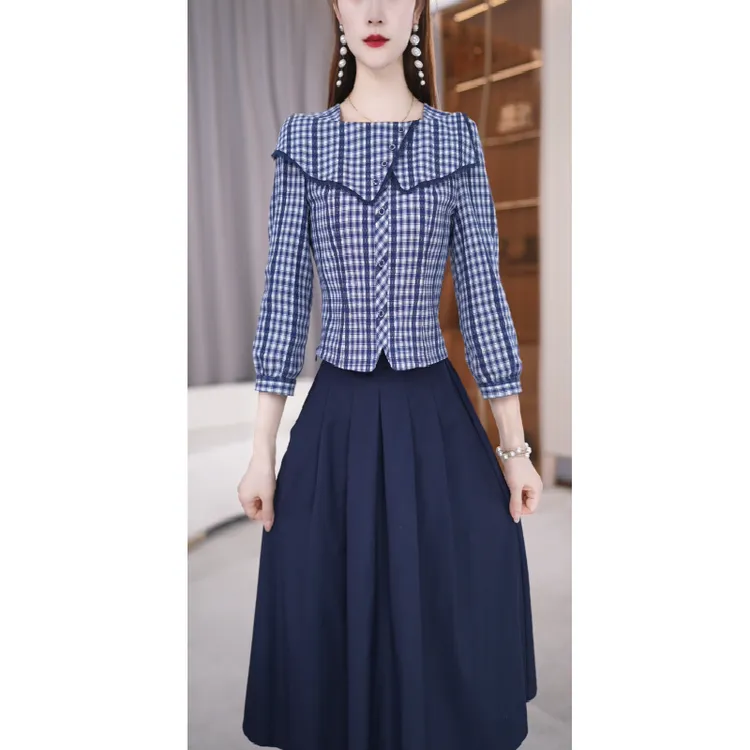 赛菲雅小众衬衫套装裙女2025新款春季法式减龄一整套连衣裙两件套