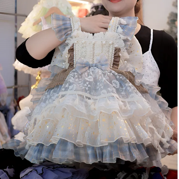 【洛可可】洛丽塔女宝礼服连衣裙儿童吊带周岁夏季甜美裙子春夏裙.