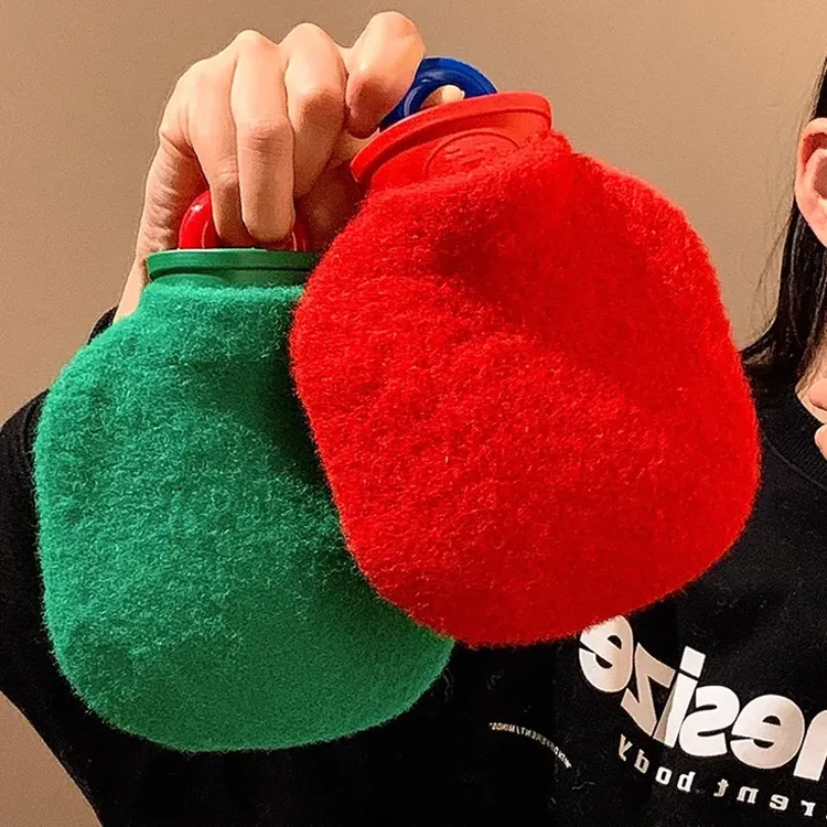 热水袋注水毛绒防爆暖水袋冬天女生用敷肚子暖被窝大号小号暖手宝