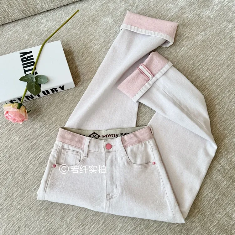 2025欧若风专属定制织腰早春上新八面微弹直筒裤高腰