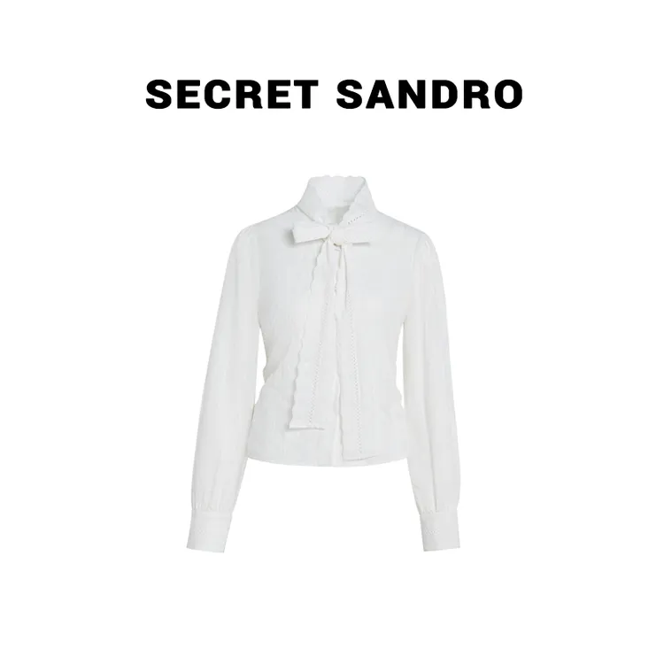 【刺绣蝴蝶结衬衫】【多娜&Secret Sandro粉丝专享】衬衫 C65226194N