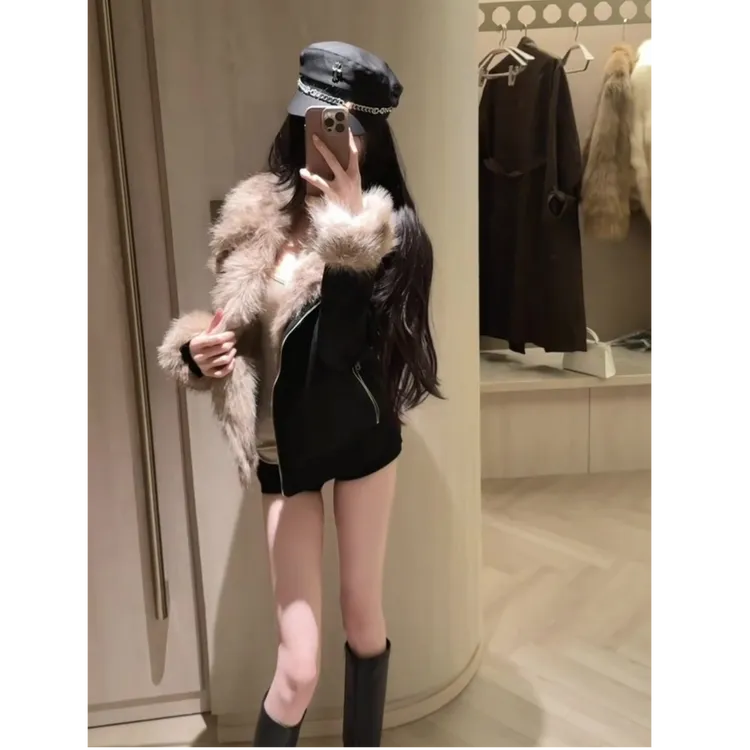 蒂安娜小姐 冬季黑色保暖加厚设计师款小香风女短款冬韩版外套