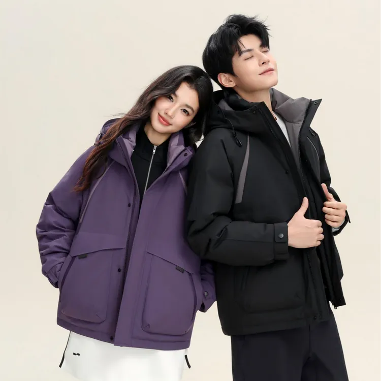 【孙加强专属】(紫岚破风者)寻拓者冬季新款90绒情侣派克连帽羽绒服外套FYH6830