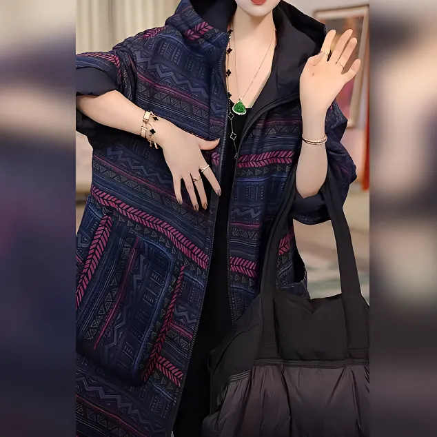 2025冬季新款时尚气质设计感中长款双面穿加厚保暖长袖连帽棉衣女