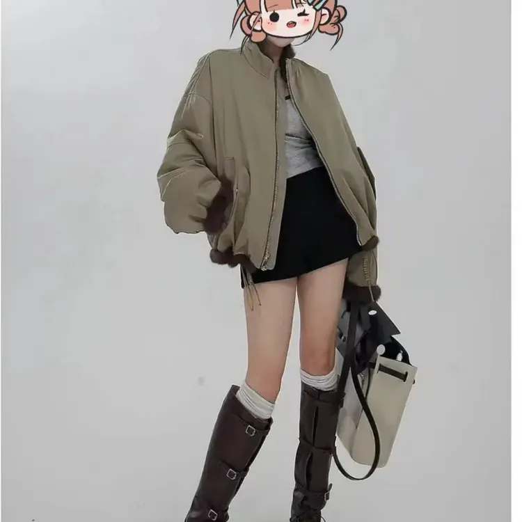 【爆款】“暖阳”叠穿2025新款女休闲反季两面穿短款派克服女款爆款