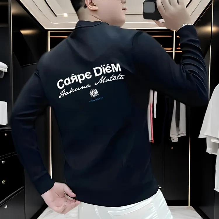 重磅2025男士秋冬新款宽松圆领卫衣时尚休闲长袖上衣内搭加绒打底