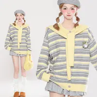 甜美软糯条纹毛衣外套女2025秋季新款学院风针织衫上衣潮
