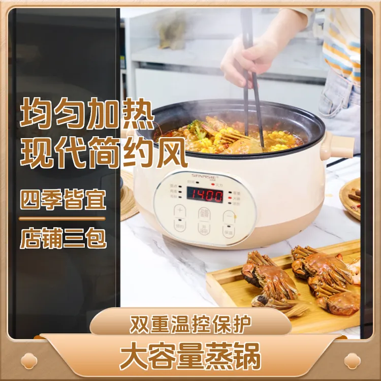 SANMSIE29CM多功能不锈钢电蒸锅304不锈钢家用蒸箱厨房专用