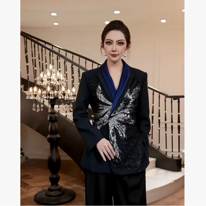 【FUNANI】 气质轻奢修身高级重工原创设计2025西服外套 XG2531560A