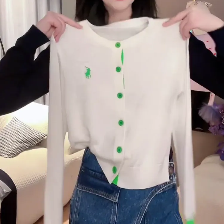 【拼色毛衣开衫】早秋开衫复古提花高级设计师长袖针织衫毛衣C6262