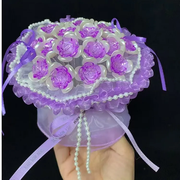 小香风花束（果冻玫瑰版） DIY 材料包