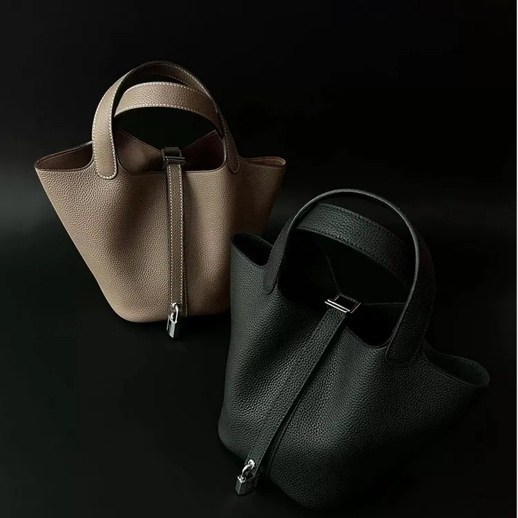 头层牛皮水桶包包2025新款百搭真皮菜篮子女包手拎包手提包（专属）商品图