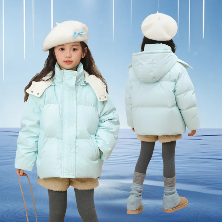 保暖加厚韩版冬季2025儿童新款羽绒服女小中大童泡芙宽松宝宝外套