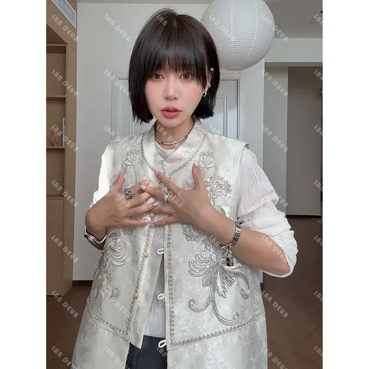 【优雅矜贵】高级感重工刺绣新中式国风马甲气质显瘦坎肩上衣