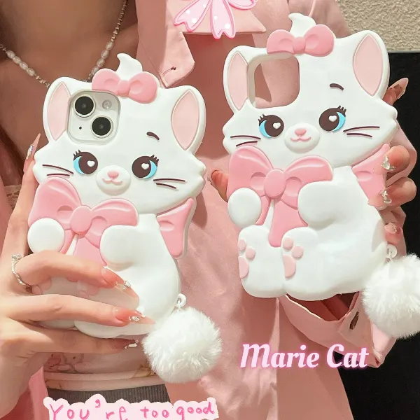 苹果|可爱玛丽猫粉色蝴蝶结适用iPhone17p卡通女款16软硅胶手机壳