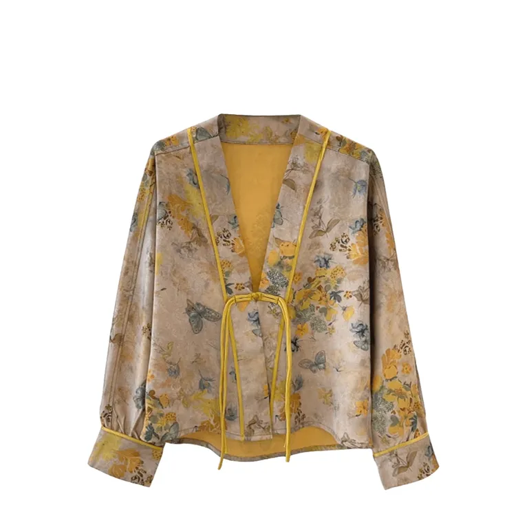 外套上衣网红时尚新中式唐装中国风印花重磅双面宽松设计师圆领