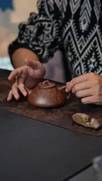 【闪购商品】紫砂茶盘子冶石瓢 刘建华制作 200cc 紫泥