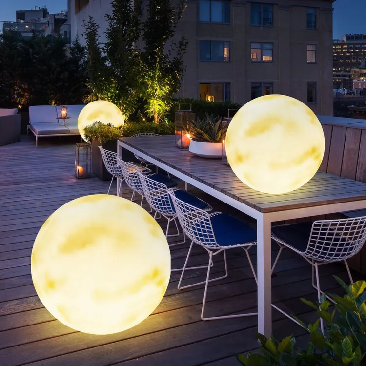 户外防水太阳能月球灯月亮庭院灯别墅草坪灯景观灯花园装饰落地灯