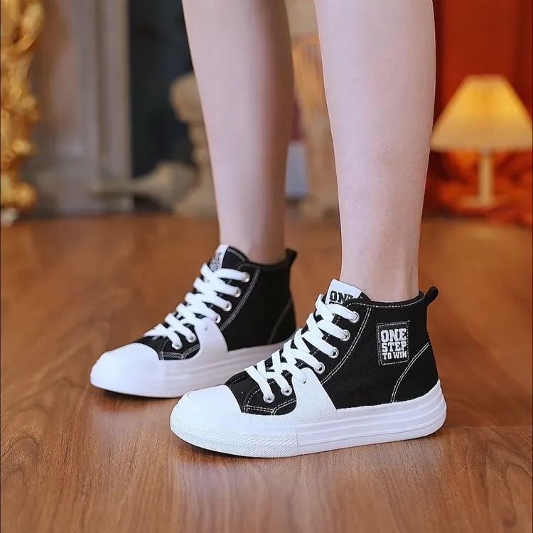 秋新款帆布鞋休闲透气芒果头网红时尚防滑W23516运动百搭平底