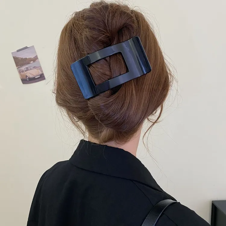 不硌头方形气质后脑勺盘发横夹高级感鲍鱼抓夹复古简约百搭发夹女