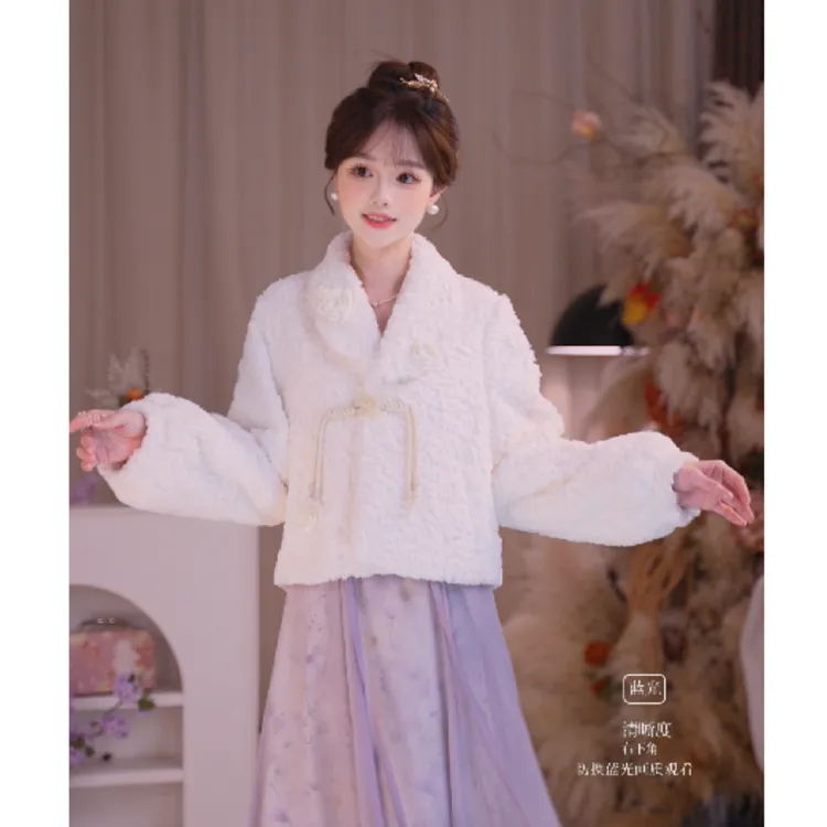 【初雪】冬季新款加厚重工立体手工花国风新中式外套