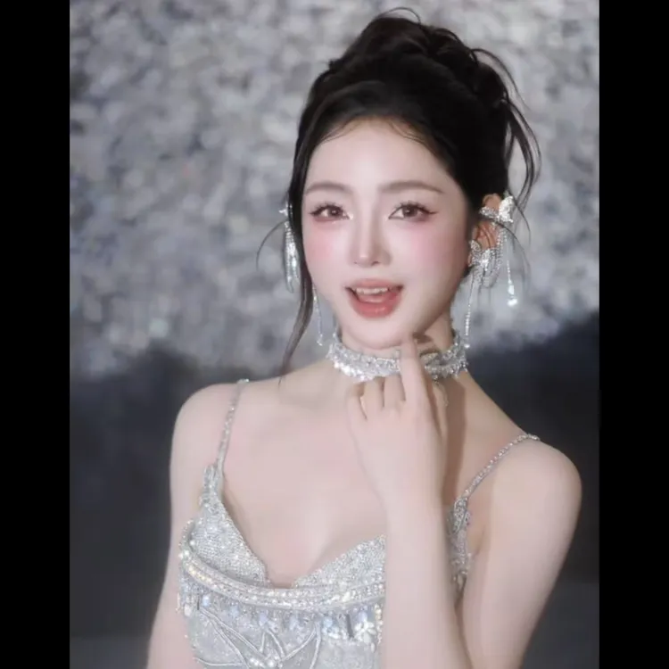 合金婚庆饰品 新款蝴蝶造型耳夹新娘白纱造型耳饰B110