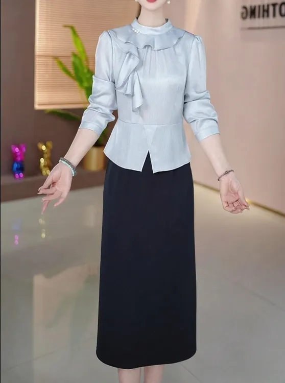 时尚透气遮肉连衣裙6119