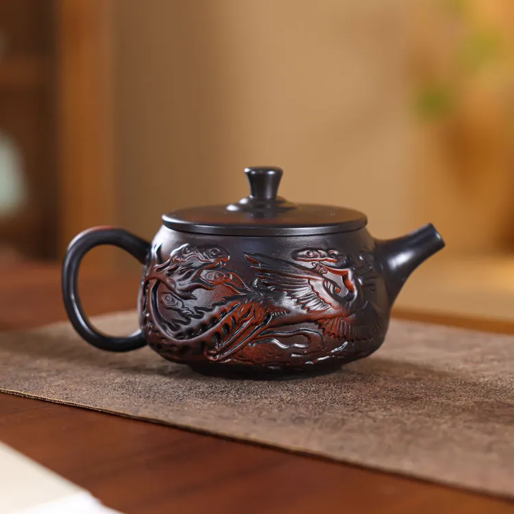 紫陶建水茶壶大师纯手工紫陶壶凤鸣壶汉瓦壶家用高档功夫茶壶茶具