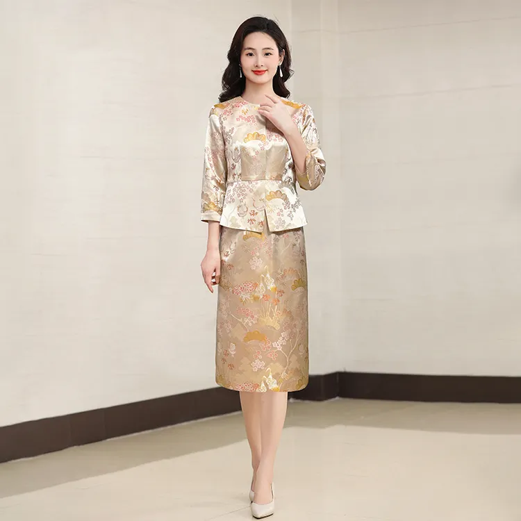 24L0719宋锦连衣裙2025流行设计小众衣服独特漂亮气质晚宴场合装