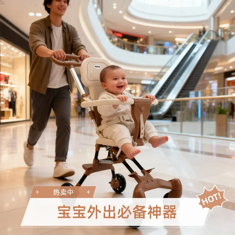 宝宝外出必备轻便可折叠双向简易溜娃神器手推车外出旅游必备