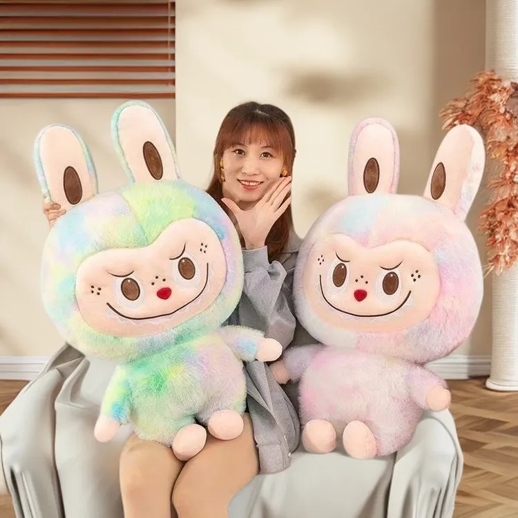 扎染拉布公仔labu玩偶抱枕布娃娃毛绒玩具女孩睡觉抱生日礼物女生