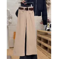 【苏兰文】复古时尚高级垂感高腰显瘦牛仔裤-220