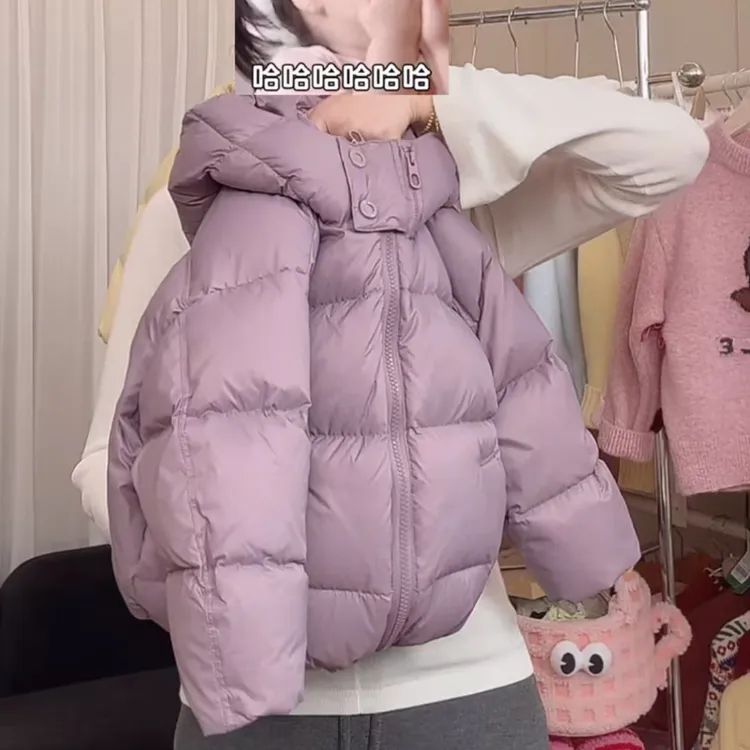 女童加棉外套冬季2025新款洋气宝宝保暖棉服冬装儿童加厚紫色棉衣