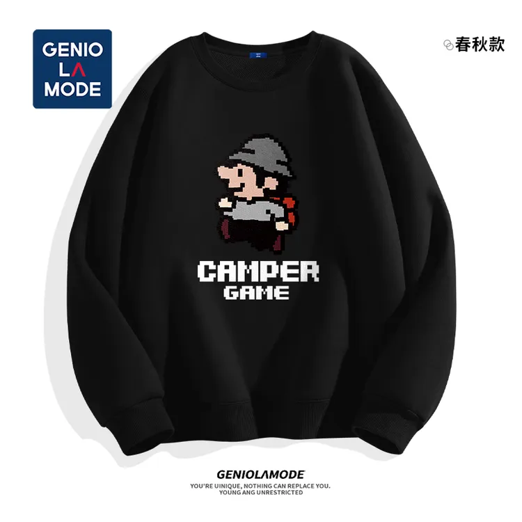 GENIOLAMODE卫衣男款爆款2025新款春秋季圆领上衣学生休闲外套男