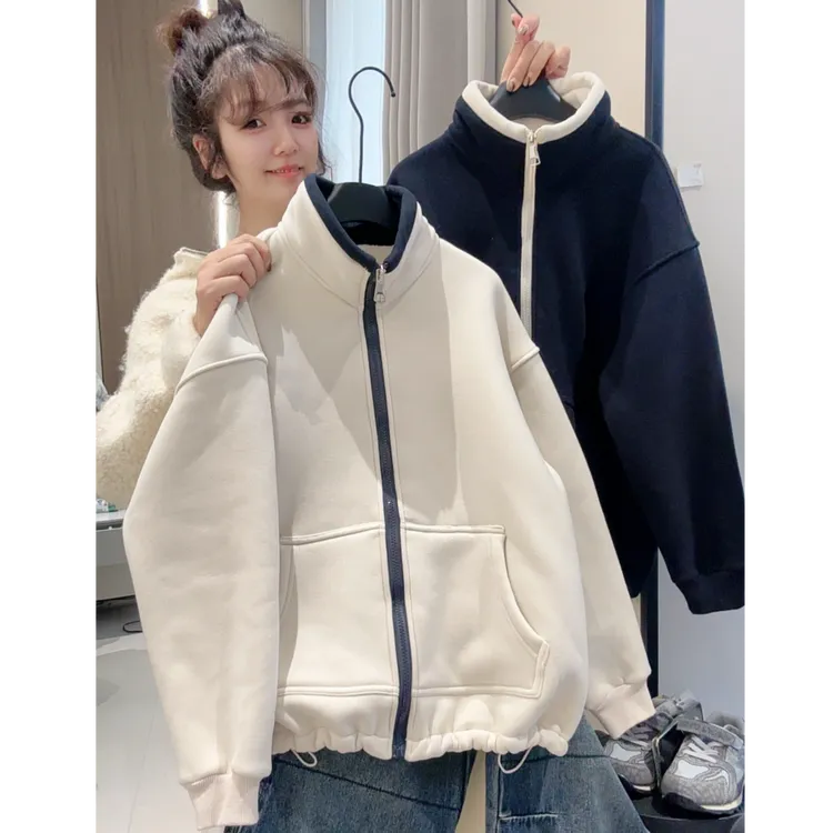 糯米绒外套秋冬季加绒加厚羊羔毛绒棉服校服神器内搭2025新款厚