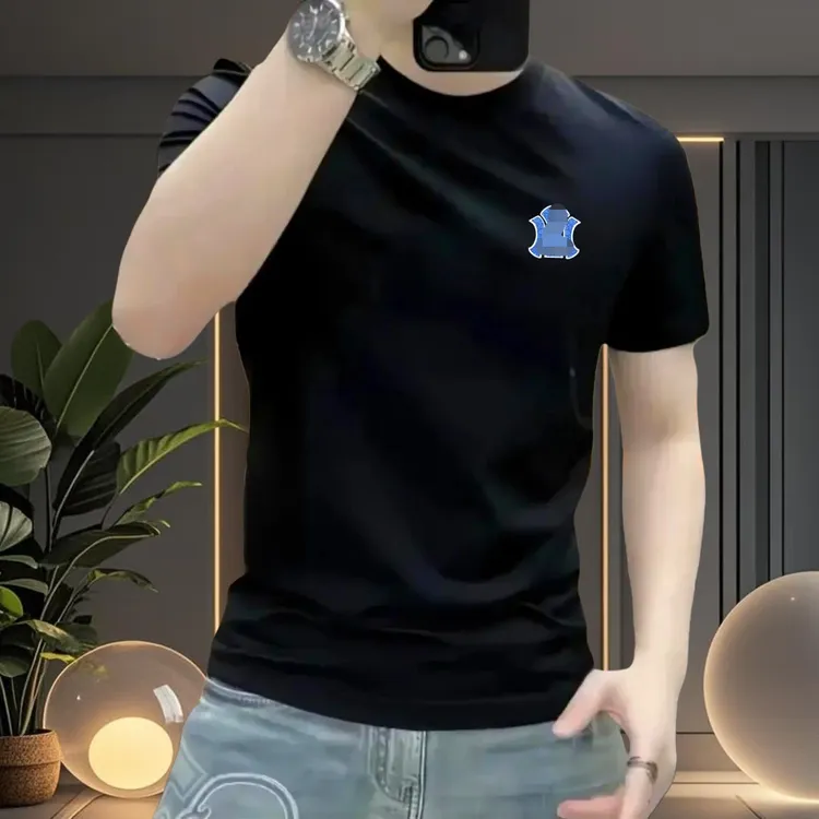 今夏印花夏季短袖修身型圆领T恤修身半袖轻奢潮流