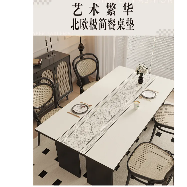 防水防油又防烫免洗轻奢高级皮革餐桌垫茶几台布桌面保护垫子定制