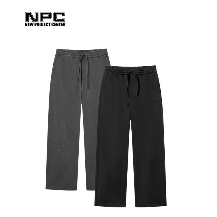 NPC潮牌字母logo刺绣复古锥形休闲裤男垂坠阔腿裤防泼水NP4BTR04