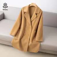  【舒库】100%羊毛质感奢宠！双排扣大衣 演绎高级格调151425118026