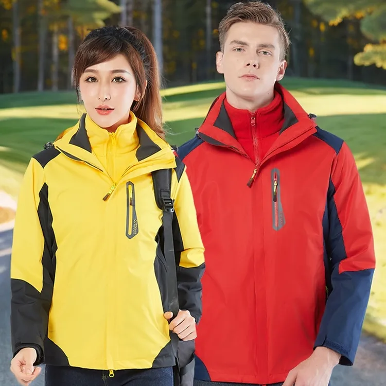 防风防水登山男女三合一可拆卸正品冬季厚款两件套冲锋衣情侣户外