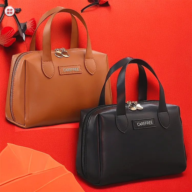 美拉德手提化妆品包女分区收纳大容量便携式护肤品收纳包网红爆款